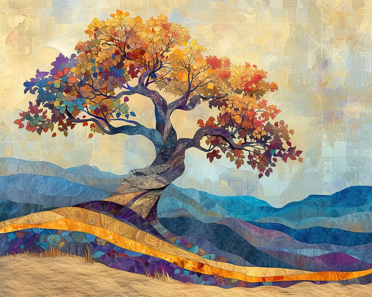 Abstrakter Baum | Herbst-Spektrum-Essenz von Kunst Laune