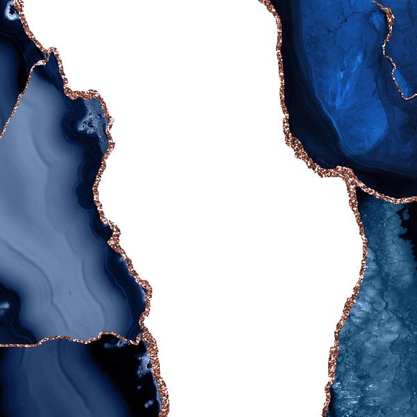 Marine &amp; Rose Gold Achatstruktur 29 von Aloke Design