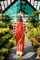 Portrait in greenhouse South India