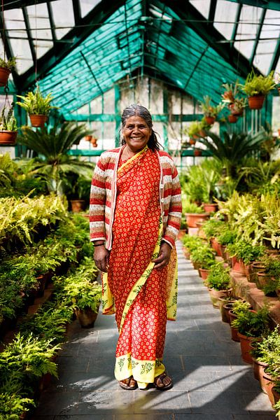 Portrait in greenhouse South India by Marvin de Kievit