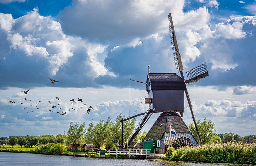 Mill at Kinderdijk, the Netherlands by Rietje Bulthuis