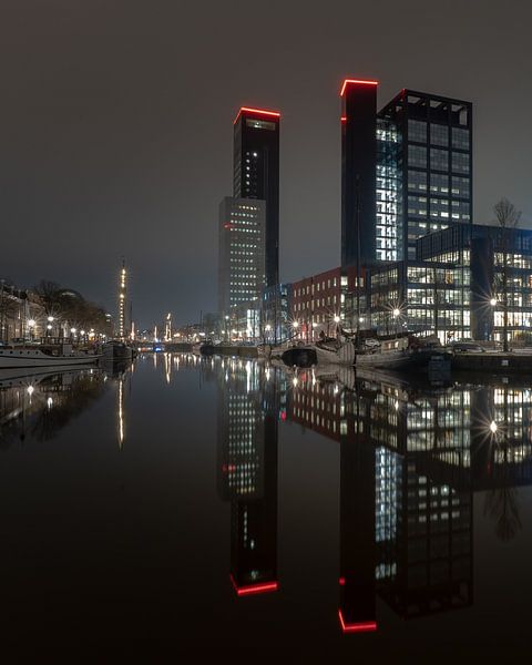 Leeuwarden skyline in the evening light by Jaap Posthumus
