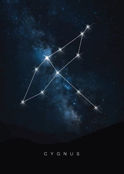 Himmlischer Schwan: Sternbild Cygnus Poster von Himler Razan