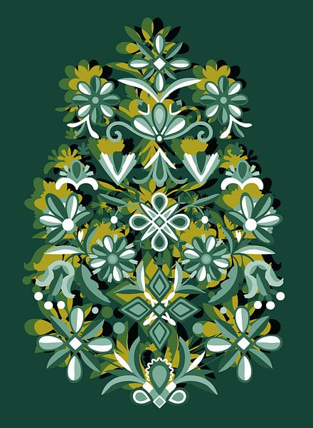 Cloche grise à motif folklorique scandinave par Studio Mattie