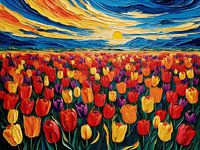 "The Dance of the Tulips in the Evening Light"