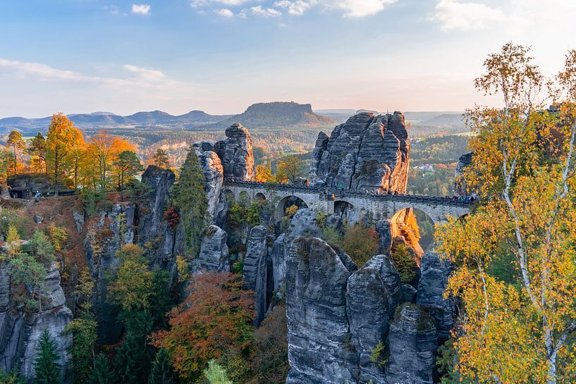 Le pont de Bastei au soleil du soir par Dörte Bannasch