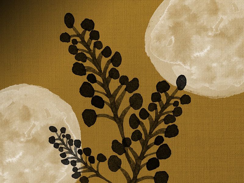 Black branches on gold by Jadzia Klimkiewicz