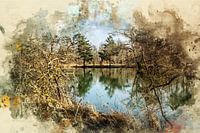 Seenlandschaft Aquarell