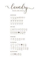 Minimalistisches Wäscheposter - Waschen, Trocknen, Falten - Wäschezimmerdekoration - Wäscheanleitungsposter - Neutrale Wandkunst für das Wäschezimmer