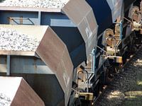 Goederenwagons op een rijtje