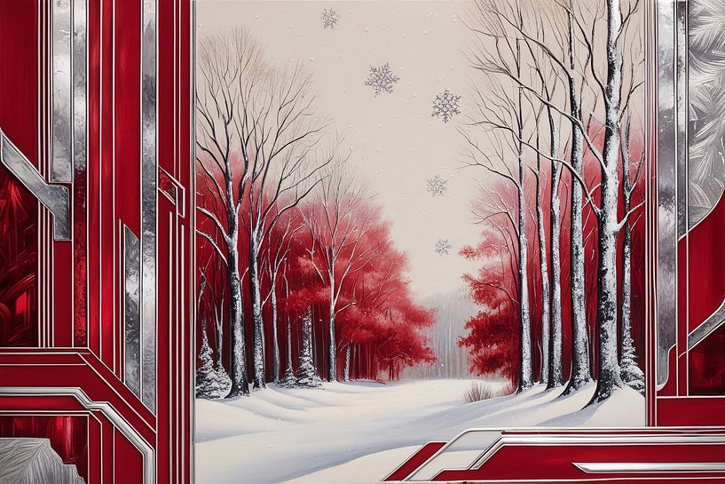 Winterlandschaft im Art-déco-Stil von Art & Soul Creations