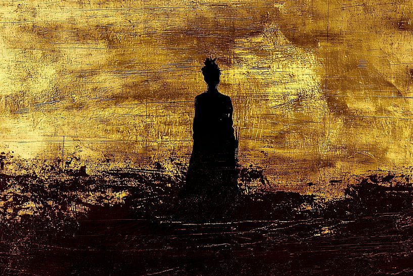 Gold abstrakte Silhouette Kunst von Imperial Art House