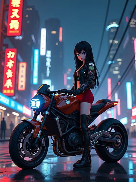 A cyberpunk city at night by hisam colours