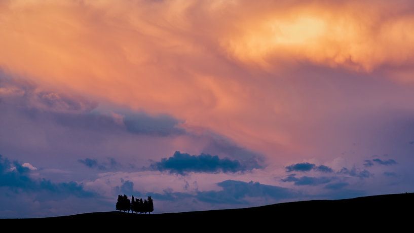 Coucher de soleil en Toscane II par Teun Ruijters