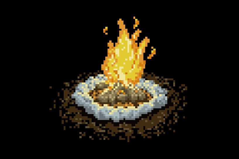 Pixel Campfire by Sander Wind