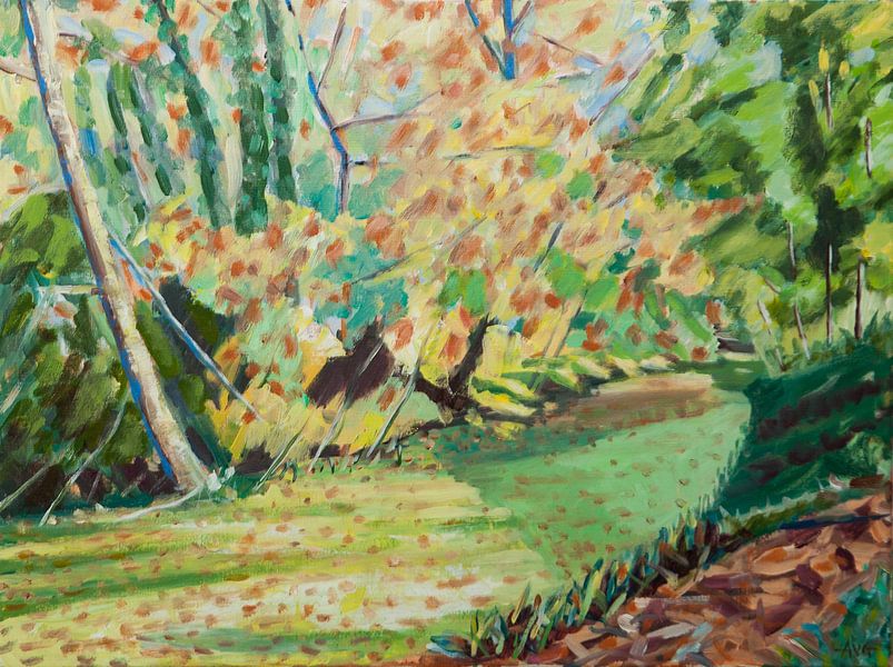 Ditch on the side of the garden by Antonie van Gelder Beeldend kunstenaar