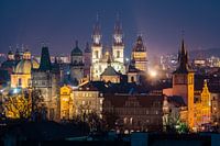 View over Prague in the evening