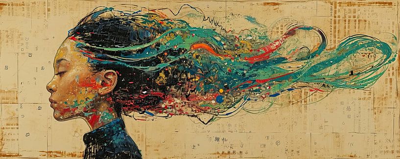 Buntes Porträt | Lebendige Phantasie von Kunst Laune