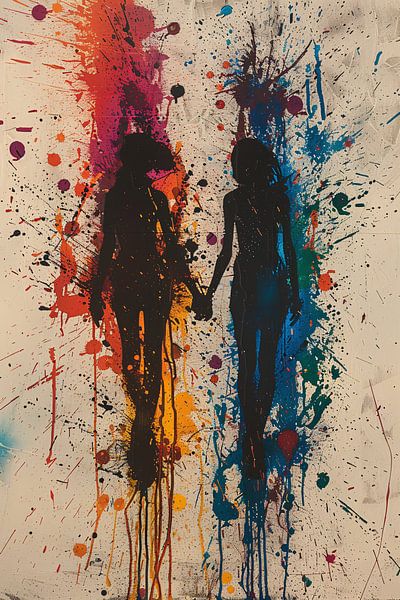 Deux personnages dansant dans une explosion de couleurs par Art & Soul Creations