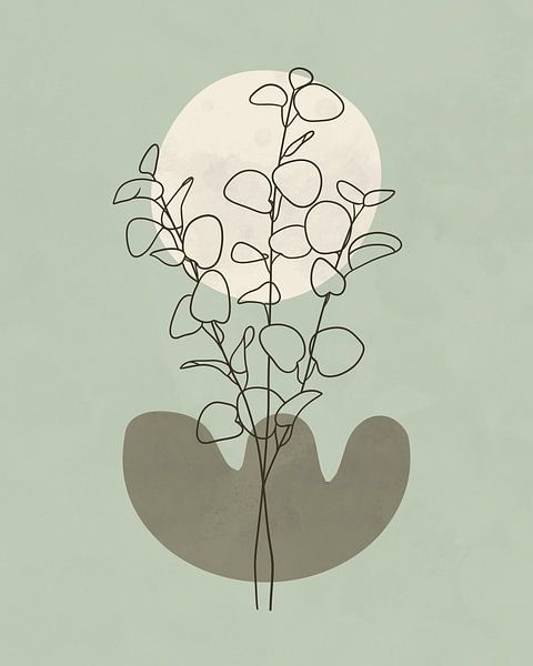 Minimalistische Landschaft mit Eukalyptusbaum 3 von Tanja Udelhofen