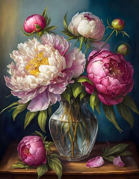 Vase mit Pfingstrosen von It starts with Art