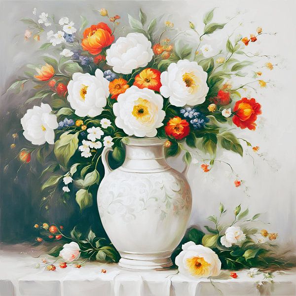 Vintage Flower Schilderij van ComfortQ