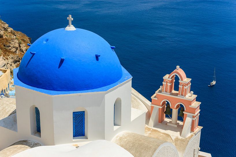 Cycladen architectuur in Oia, Santorini, Griekenland van Henk Meijer Photography