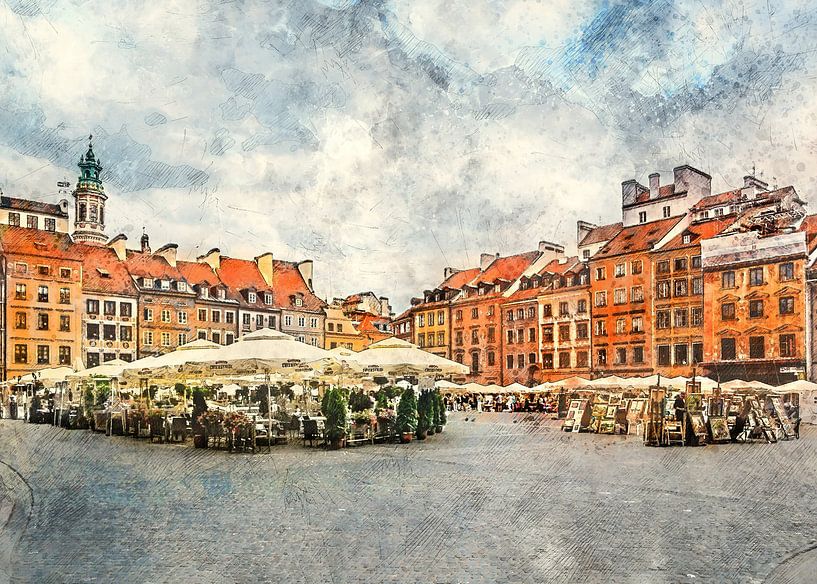 Warsaw watercolor art #warsaw by JBJart Justyna Jaszke