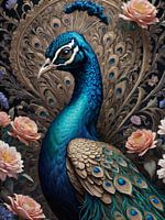 Botanical bird collection - Peacock