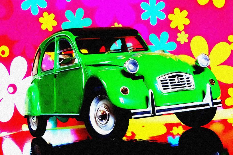 GRÜNE ENTE und BLÜMCHEN - Citroën 2CV   von DeVerviersBelgium