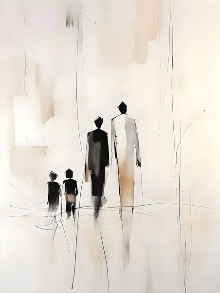 Deux enfants avec leurs parents par Moody Mindscape