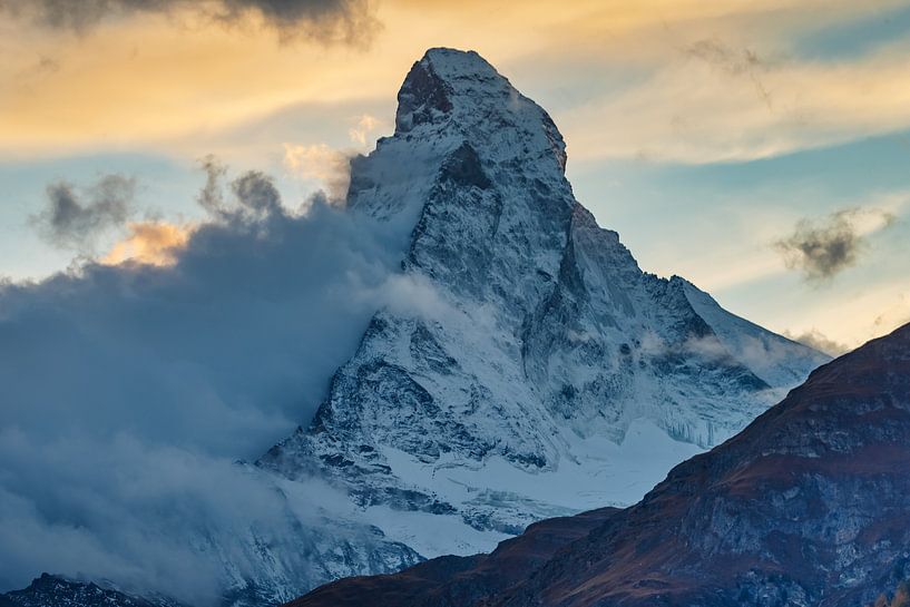 Das Matterhorn im Licht der untergehenden Sonne von Menno Schaefer