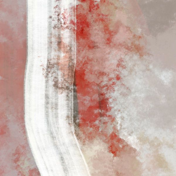 Tramonto Tenero. Abstrakt Minimalistisch in rot, rosa, beige von Dina Dankers