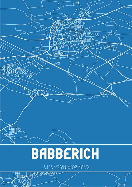 Blueprint | Carte | Babberich (Gueldre) par Affiches de lieux