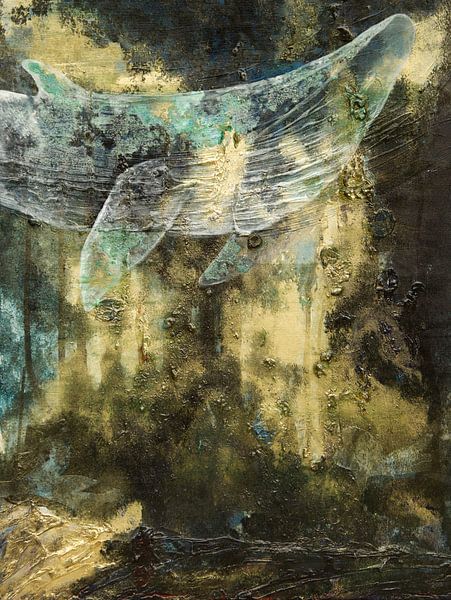 Wal in blau und gold von Oleyth