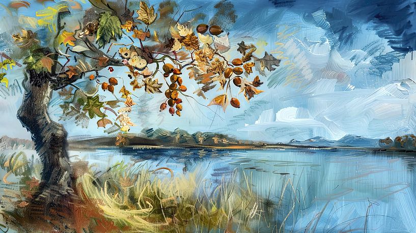 Autumn on a calm lake by Frank Heinz