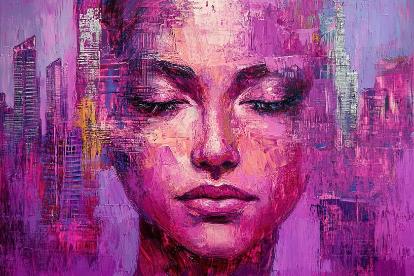 Stadtbild | Stadt Dämmerung Traum von Blickfänger Gemälde