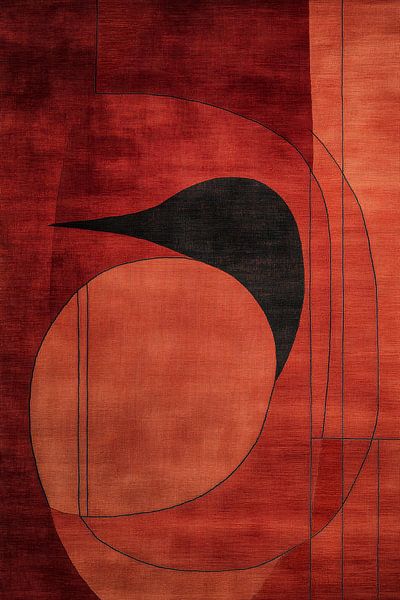 Abstrait Chaleur Géométrique Rouge Harmonie par Eva Lee