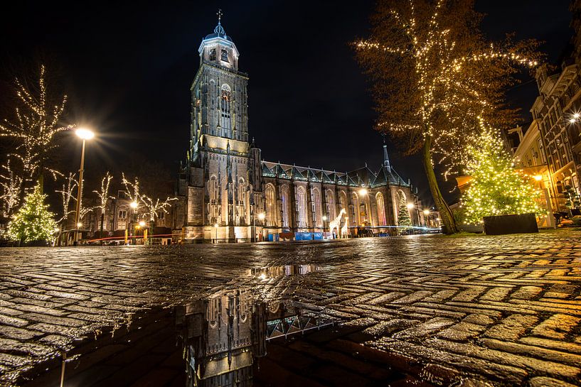 La grande église de Deventer le soir par Fotografiecor .nl