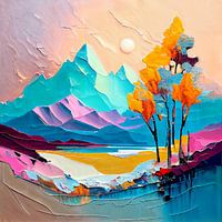 Paysage de montagne en pastel