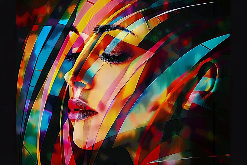 Abstraktes Porträt Frau von Egon Zitter