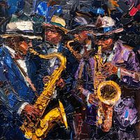 Jazz spelende muzikanten abstract