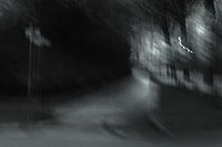 narrow village road in darkness