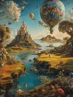 Vom Künstler Salvatore Dali inspirierte Landschaft