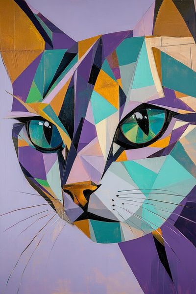 Geometrische Eleganz – Katerblick von Poster Art Shop
