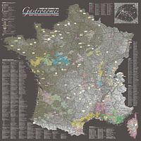 Carte de France des Gastronomes ambiance ARDOISE (mise à jour 2024)