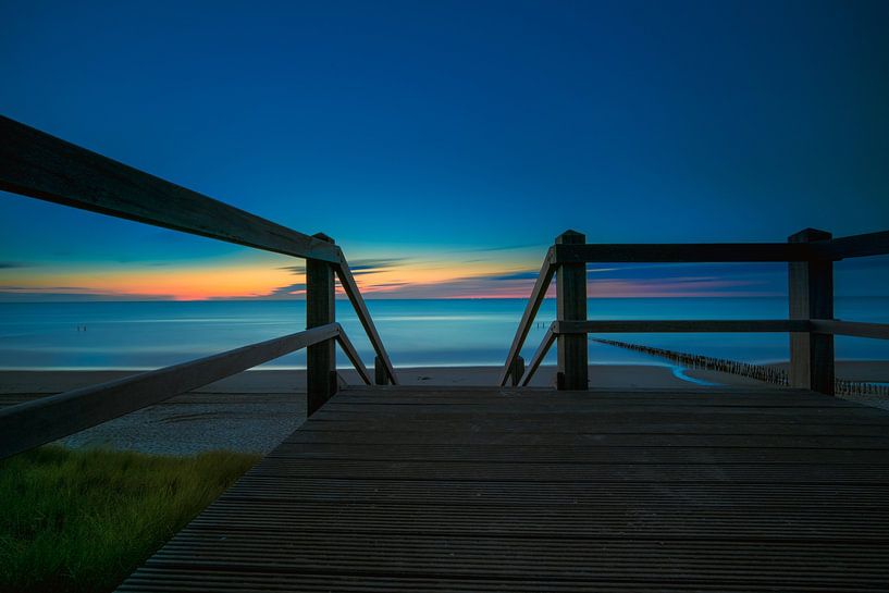 Sunset from a sand dune at the coast of Zeeland by Fotografiecor .nl