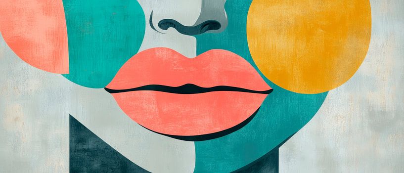 Gesichtsstudie mit Farben und Formen von Poster Art Shop
