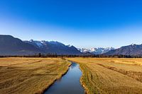 Wundervoller Blick in das Murnauer Moos.  Winderig uitzicht op de Murnauer Moos . Tue venteuse nur les Murnauer Moos