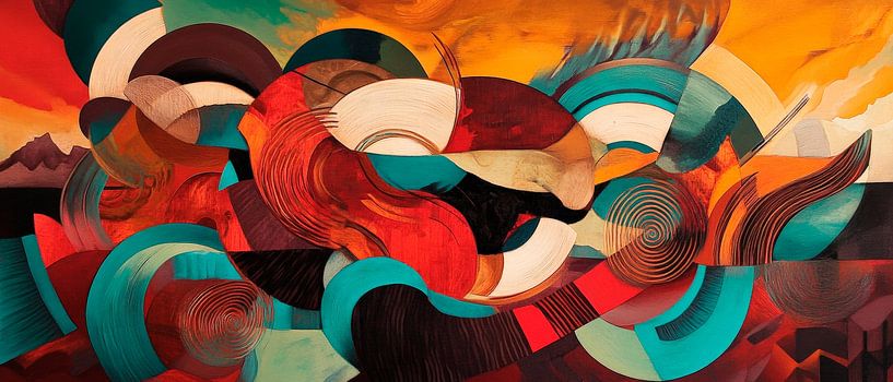 Peinture abstraite colorée de paysage par Poster Art Shop